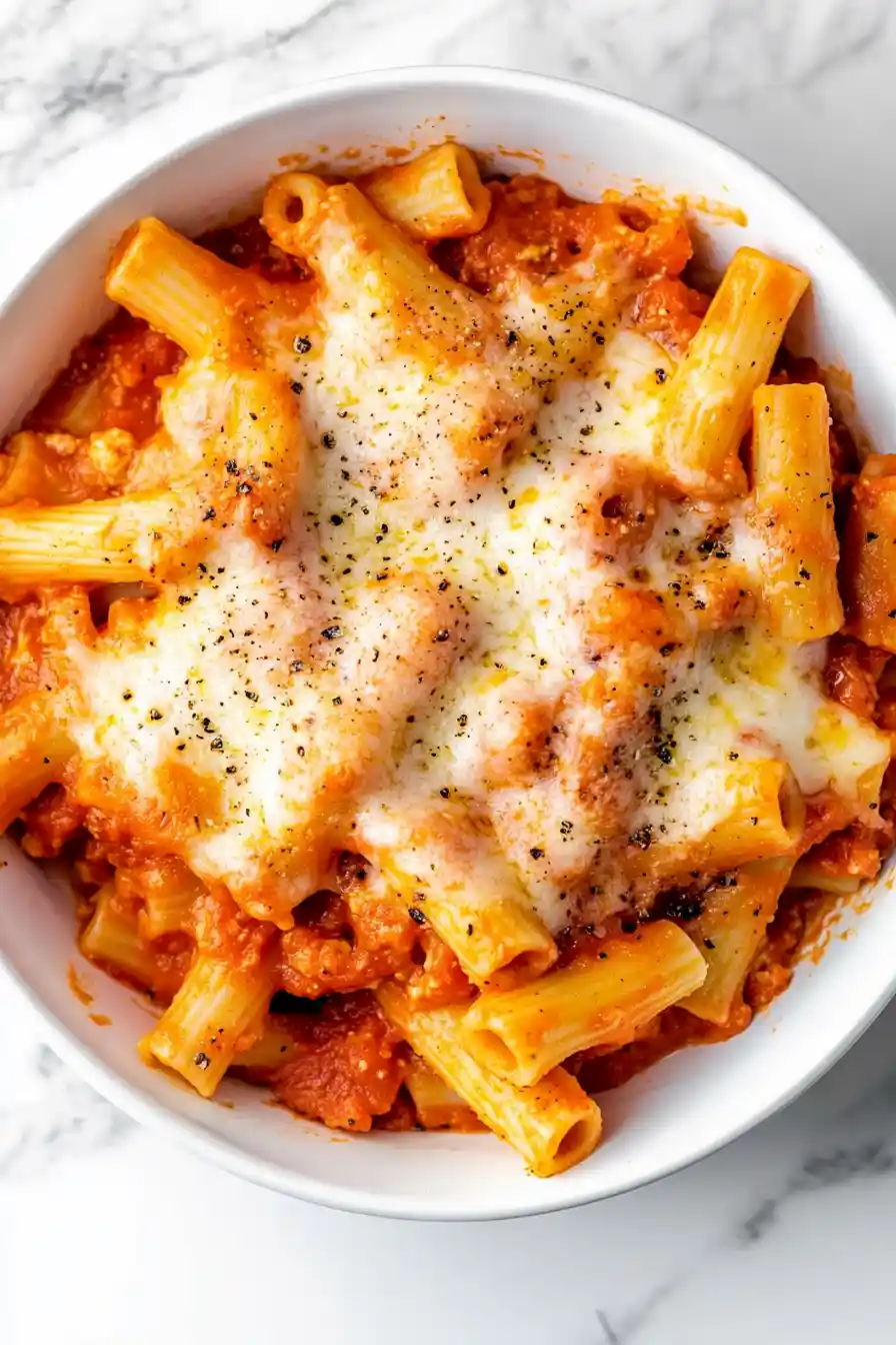 Delicious Three-Cheese Baked Ziti with Ricotta and Marinara